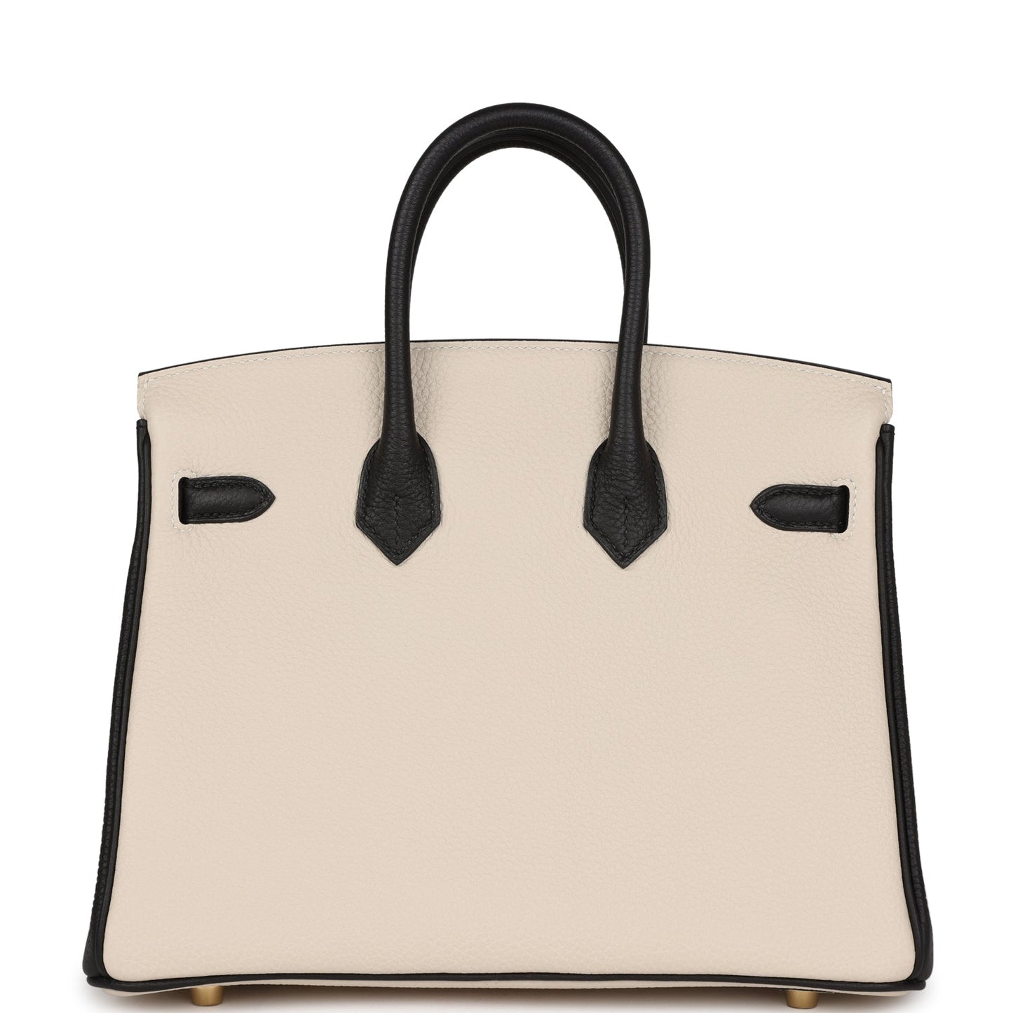 Hermes Special Order (HSS) Birkin 25 Craie and Black Togo Brushed Gold Hardware