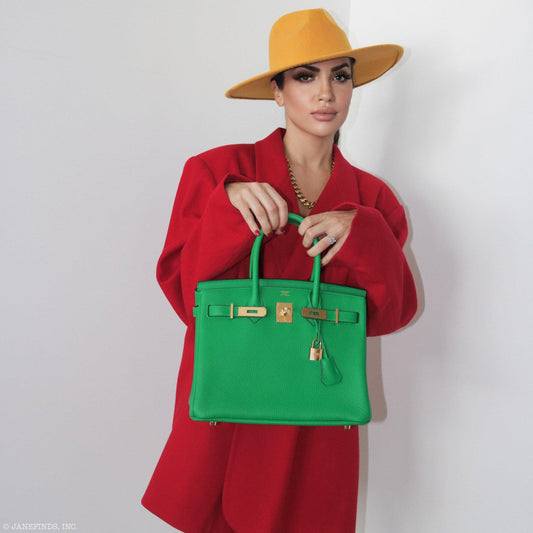 Hermes Birkin 25 Bambou (Bamboo) Green Togo with Gold Hardware - 2020, Y