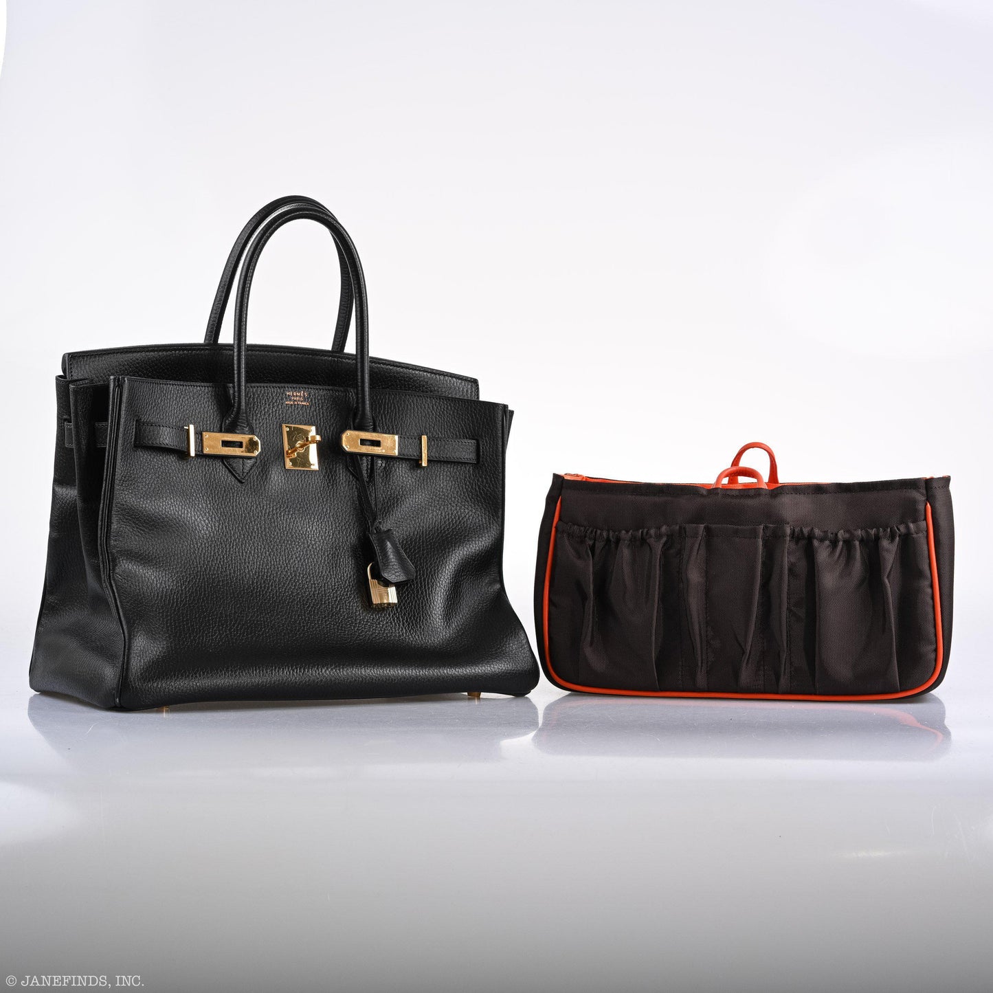 Hermes Birkin 35 Black Ardenne Gold Hardware - C Square