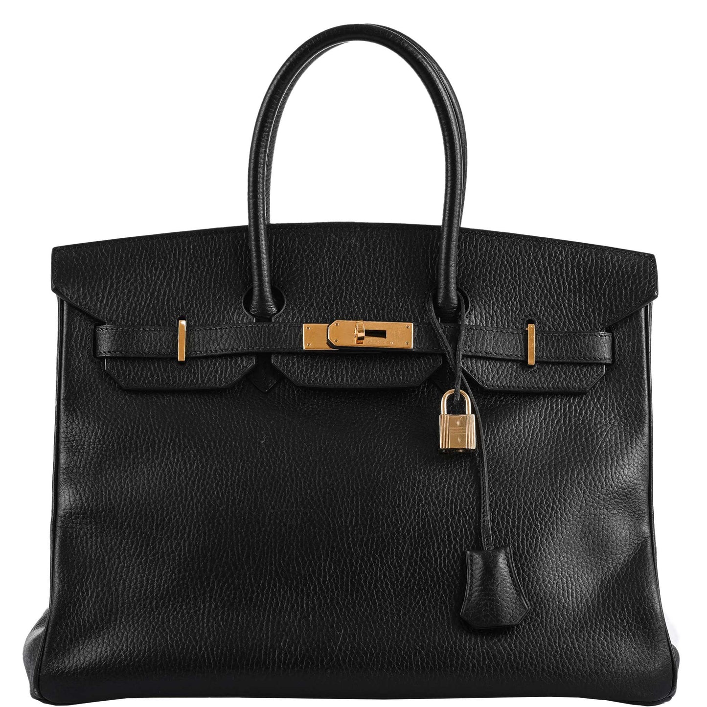 Hermes Birkin 35 Black Ardenne Gold Hardware - C Square