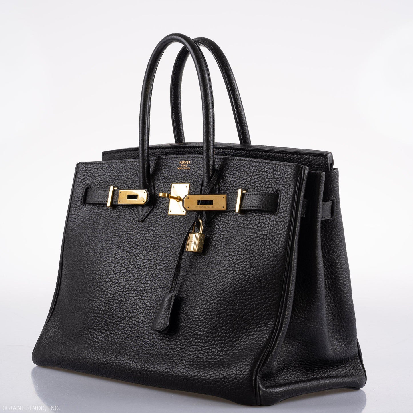 Hermes Birkin 35 Black Ardennes Leather Gold Hardware - Circle W