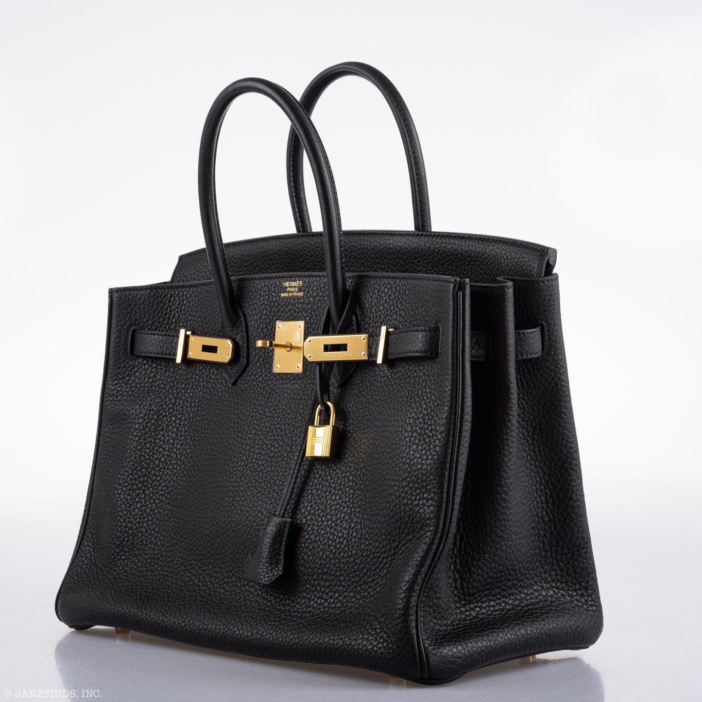 Hermes Birkin 35 Black Clemence Leather Gold Hardware - Square N