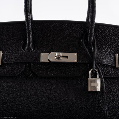 Hermes Birkin 35 Black Togo Palladium Hardware - 2003, Square G 