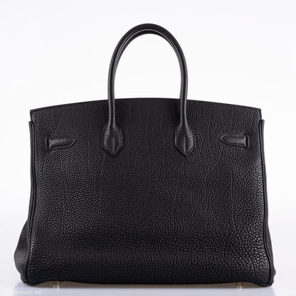 Hermes Birkin 35 Black Togo Palladium Hardware - 2003, Square G 