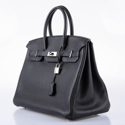 Hermes Birkin 35 Black Togo leather Palladium Hardware - 2010, N Square