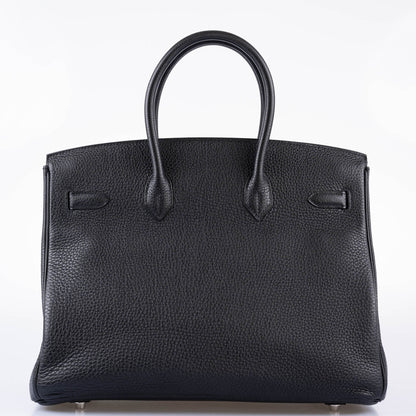 Hermes Birkin 35 Black Togo leather Palladium Hardware - 2010, N Square