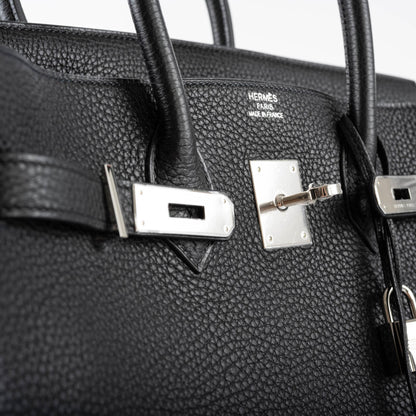 Hermes Birkin 35 Black Togo leather Palladium Hardware - 2010, N Square