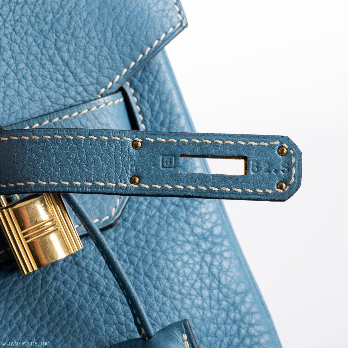 Hermes Birkin 35 Blue Jean Togo Gold Hardware - Square G