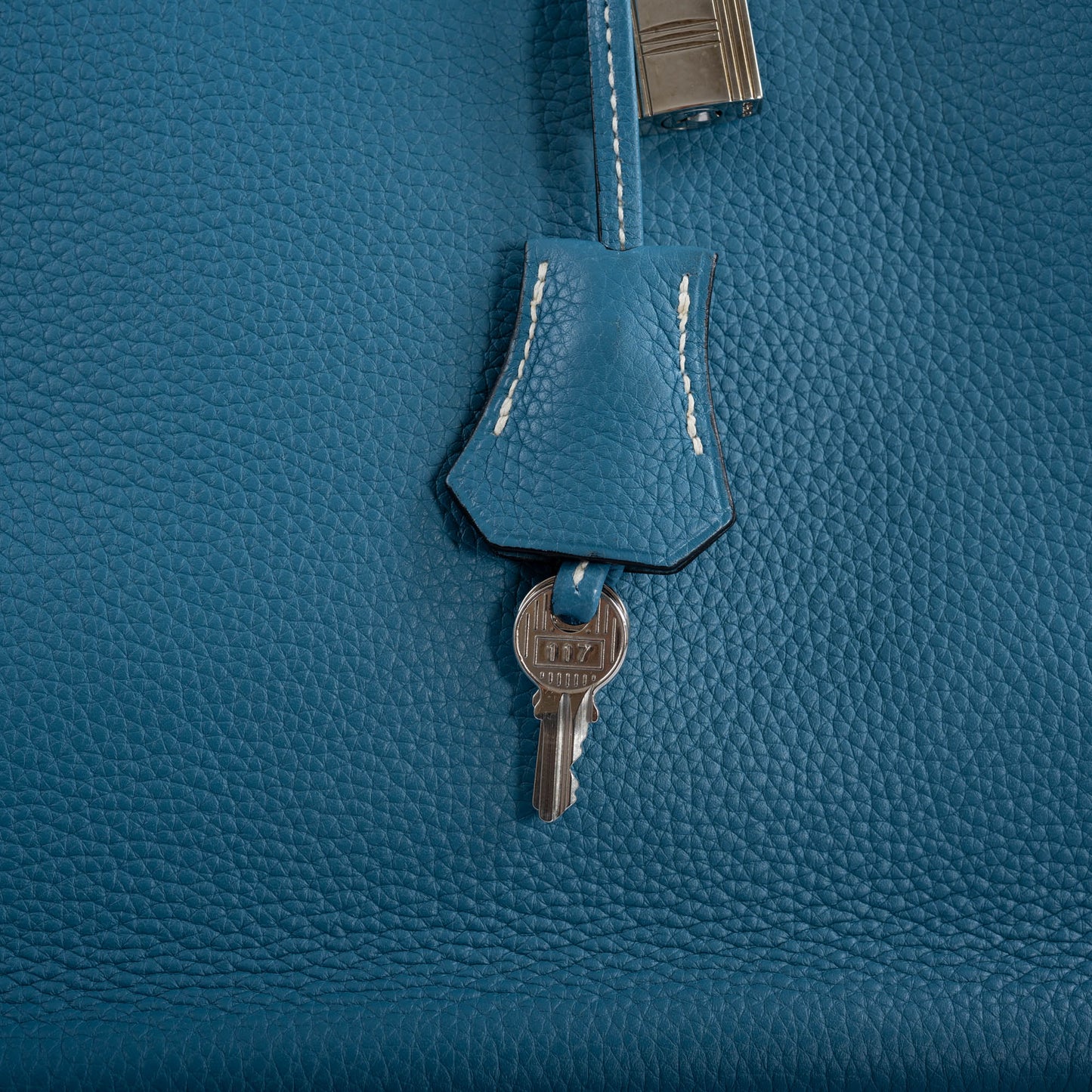 Hermes Birkin 35 Blue Jean Togo with Palladium Hardware - 2008, K Square