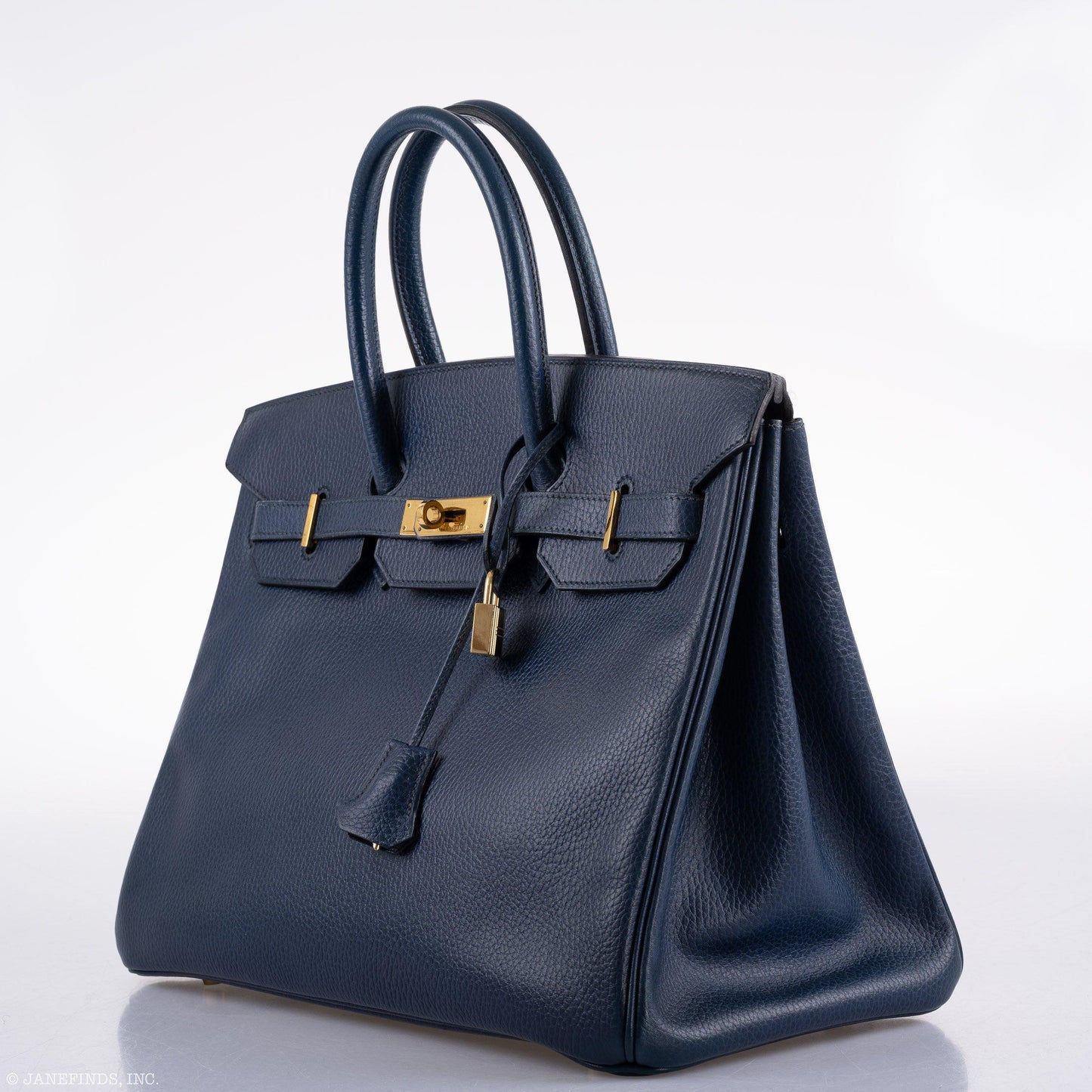 Hermes Birkin 35 Blue Saphire Ardennes leather Gold Hardware - Z Circle