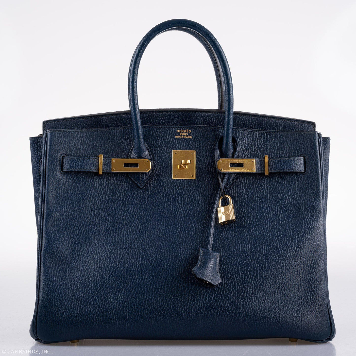 Hermes Birkin 35 Blue Saphire Ardennes leather Gold Hardware - Z Circle