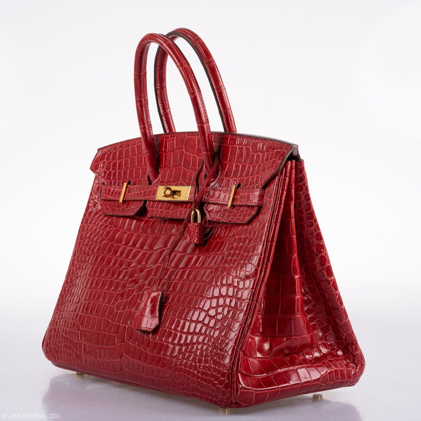 Hermes Birkin 35 Braise Porosus Crocodile with Gold Hardware - 2011, Square O