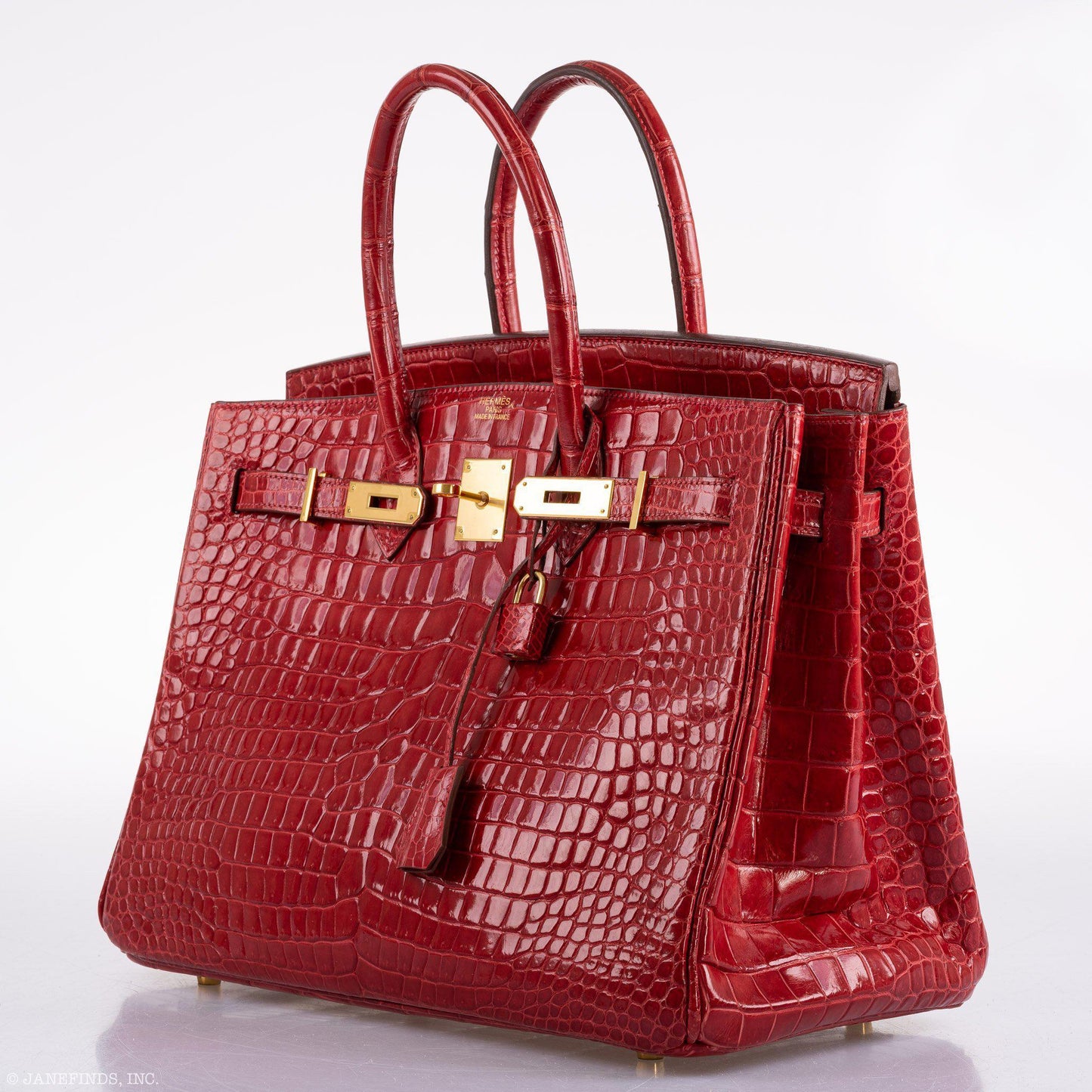 Hermes Birkin 35 Braise Porosus Crocodile with Gold Hardware - 2011, Square O