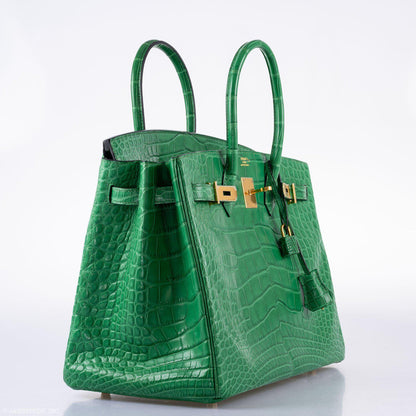 Hermes Birkin 35 Cactus Matte Alligator Gold Hardware - 2014, R