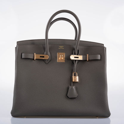 Hermes Birkin 35 Etain Togo with Rose Gold Hardware - 2021, Z