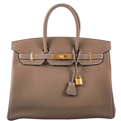 Hermes Birkin 35 Etoupe Togo Gold Hardware - 2019, D