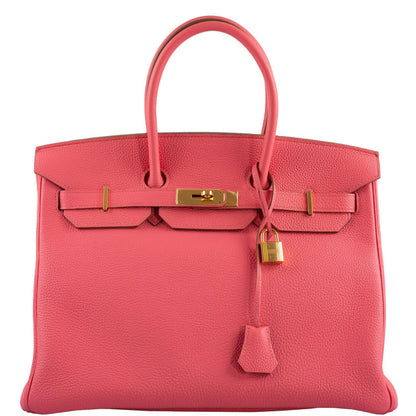 Hermes Birkin 35 Rose Lipstick Togo Gold Hardware - 2013, Q Square