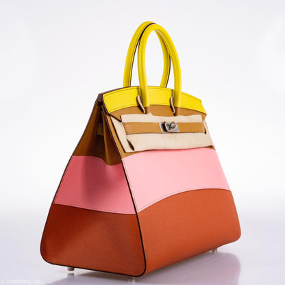 Hermes Birkin 35 Sellier "Sunrise" Rainbow Epsom Palladium Hardware - 2020, Y