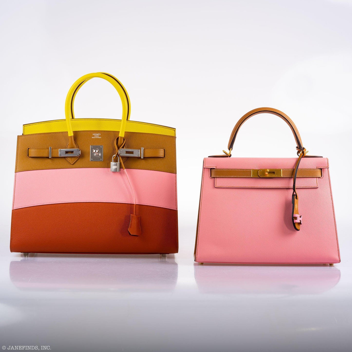 Hermes Birkin 35 Sellier "Sunrise" Rainbow Epsom Palladium Hardware - 2020, Y