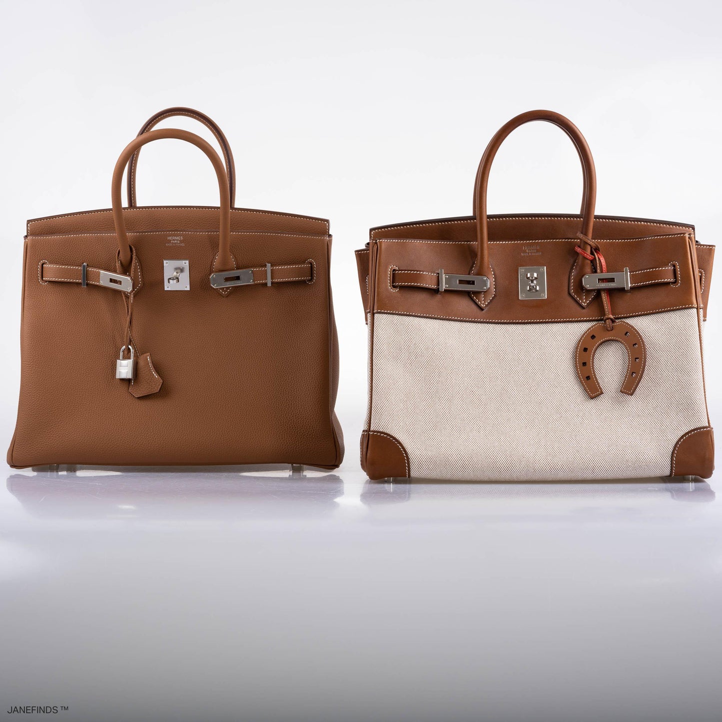 Hermes Birkin 35 Toile & Barenia with Palladium Hardware - 2009, M Square