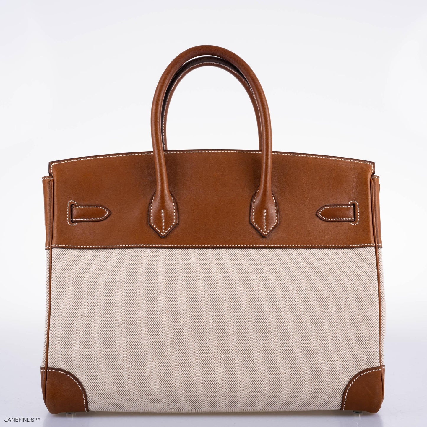 Hermes Birkin 35 Toile & Barenia with Palladium Hardware - 2009, M Square