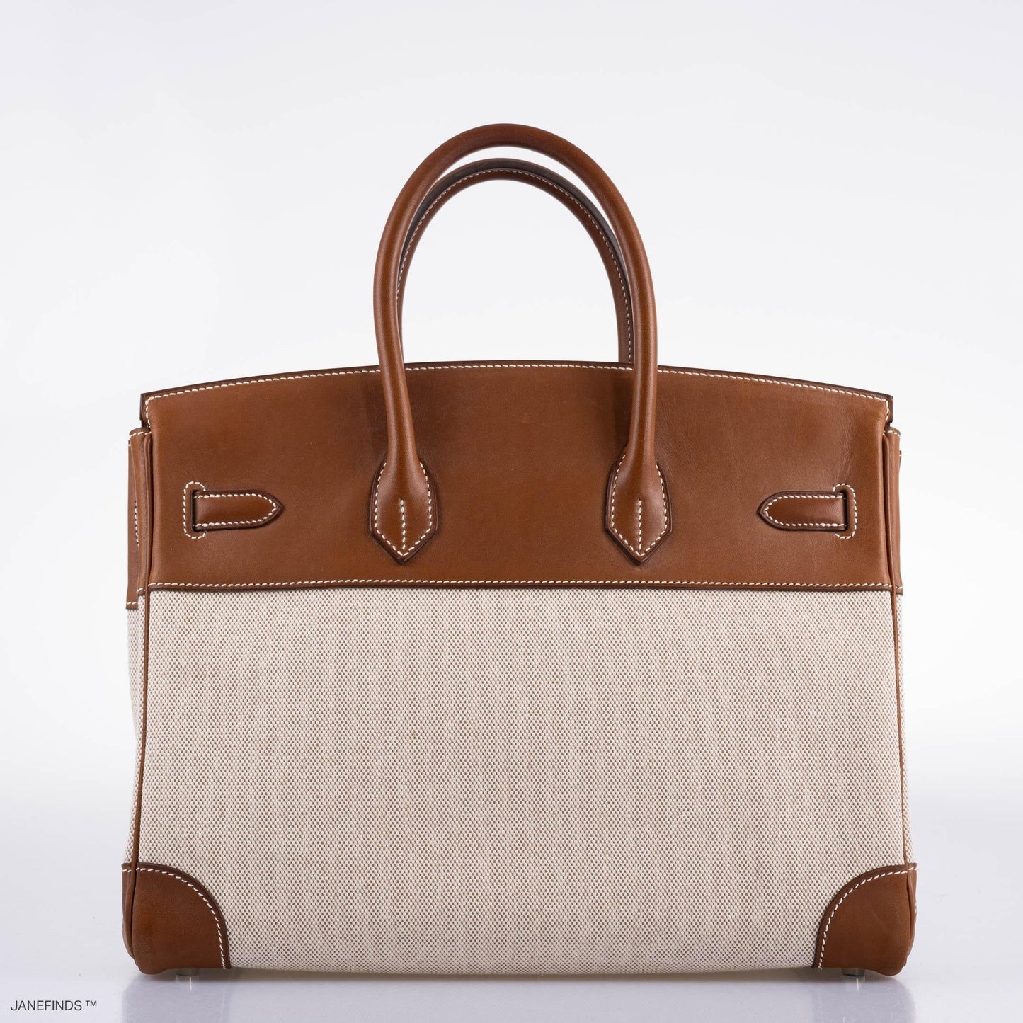 Hermes Birkin 35 Toile & Barenia with Palladium Hardware - 2009, M Square