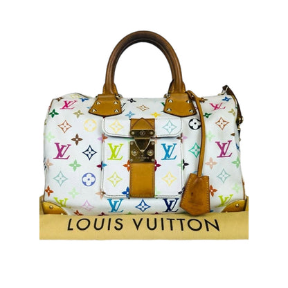 Louis Vuitton Speedy 30 White Multicolor Monogram Canvas