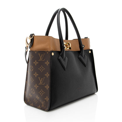 Louis Vuitton Calfskin Monogram Canvas On My Side MM Satchel (SHF-17802)