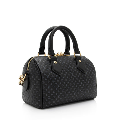 Louis Vuitton Nanogram Calfskin Speedy Bandouliere 20 Satchel (SHF-u2RMnx)