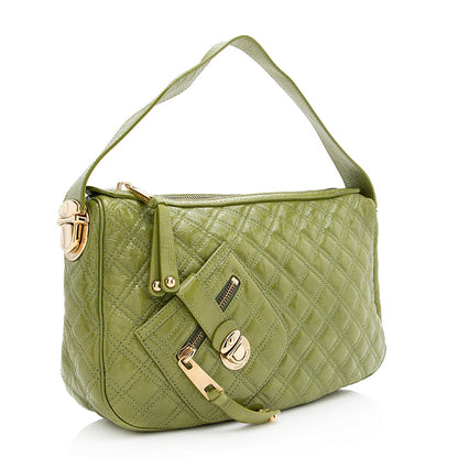 Marc Jacobs Quilted Patent Leather Ursula Shoulder Bag (SHF-20243)