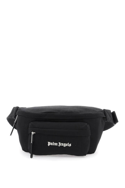 Palm Angels Canvas Waist Bag With Embroidered Logo. Men