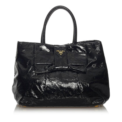 Prada Bow Patent Leather Handbag (SHG-29239)