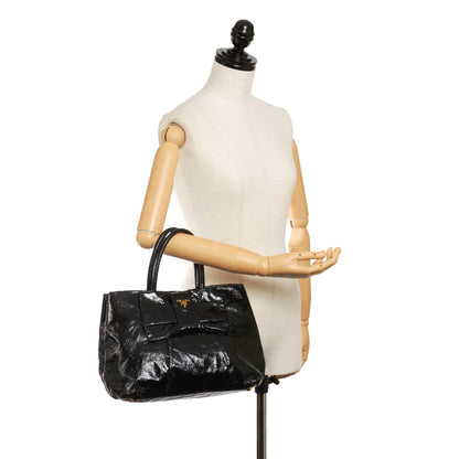 Prada Bow Patent Leather Handbag (SHG-29239)