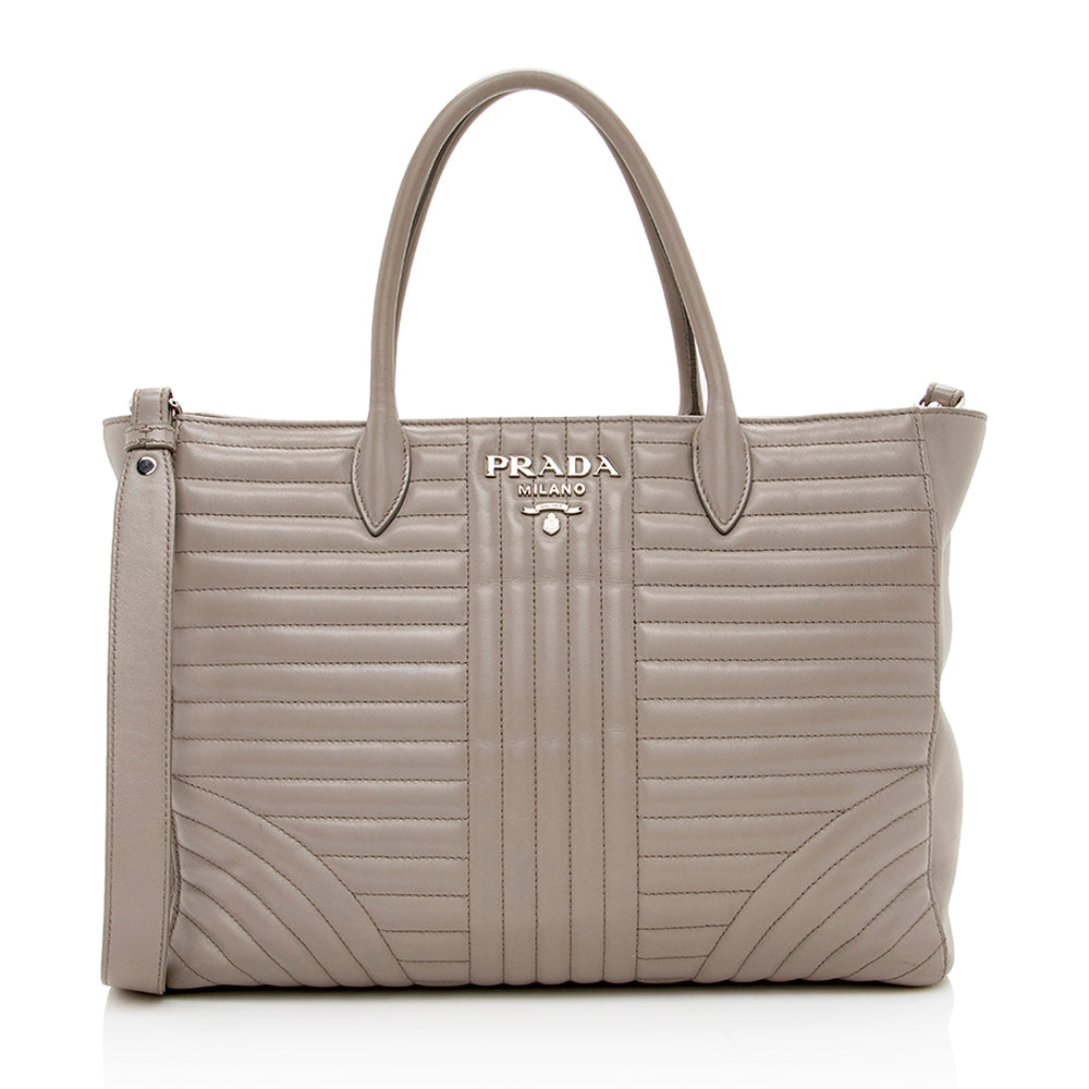 Prada Calfskin Diagramme Tote (SHF-15266)