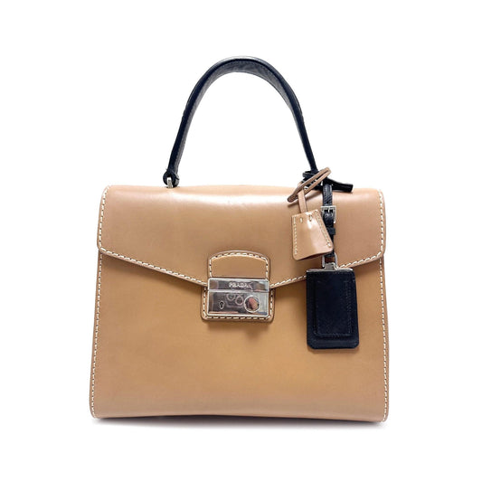 Prada Calfskin Sound Lock Handbag (SHG-jVIhlR)