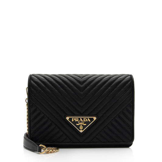 Prada Chevron Calfskin Diagramme Crossbody Bag (SHF-GpeaPx)