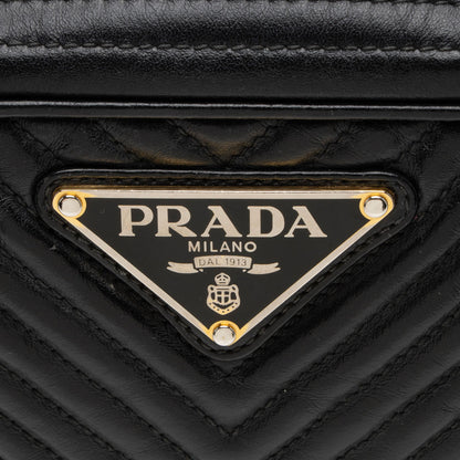 Prada Chevron Calfskin Diagramme Small Crossbody Bag (SHF-R2lTuR)