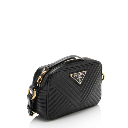 Prada Chevron Calfskin Diagramme Small Crossbody Bag (SHF-R2lTuR)