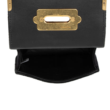 Prada Croc Embossed Calfskin Velvet Cahier Micro Crossbody (SHF-ckpRr7)