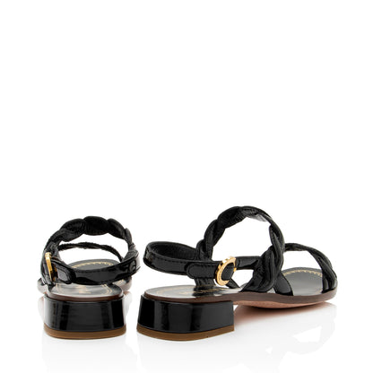 Prada Patent Leather Braided Slingback Sandals - Size 6 / 36 (SHF-5fdOzk)