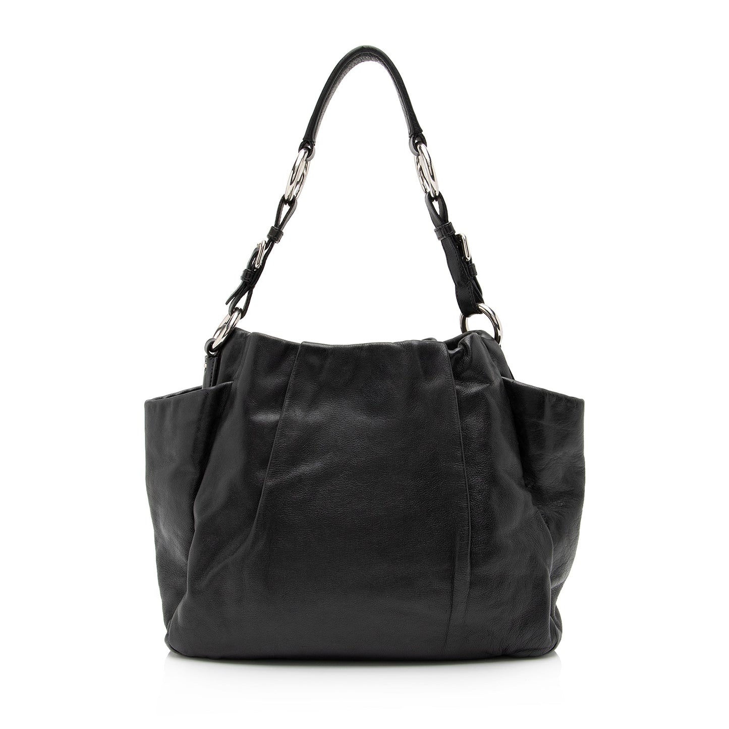 Prada Soft Calfskin Pleated Side Pocket Hobo (SHF-pruIY9)