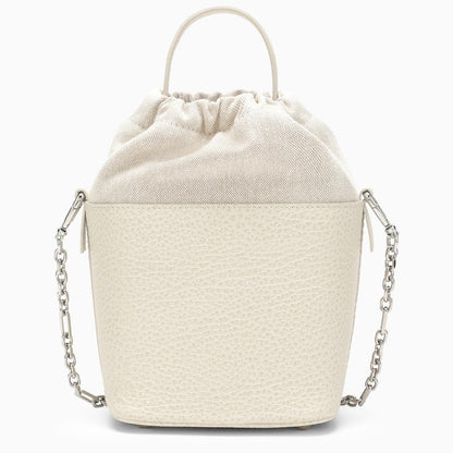 Maison Margiela Greige Bucket Bag By 5Ac In Leather And Canvas Men