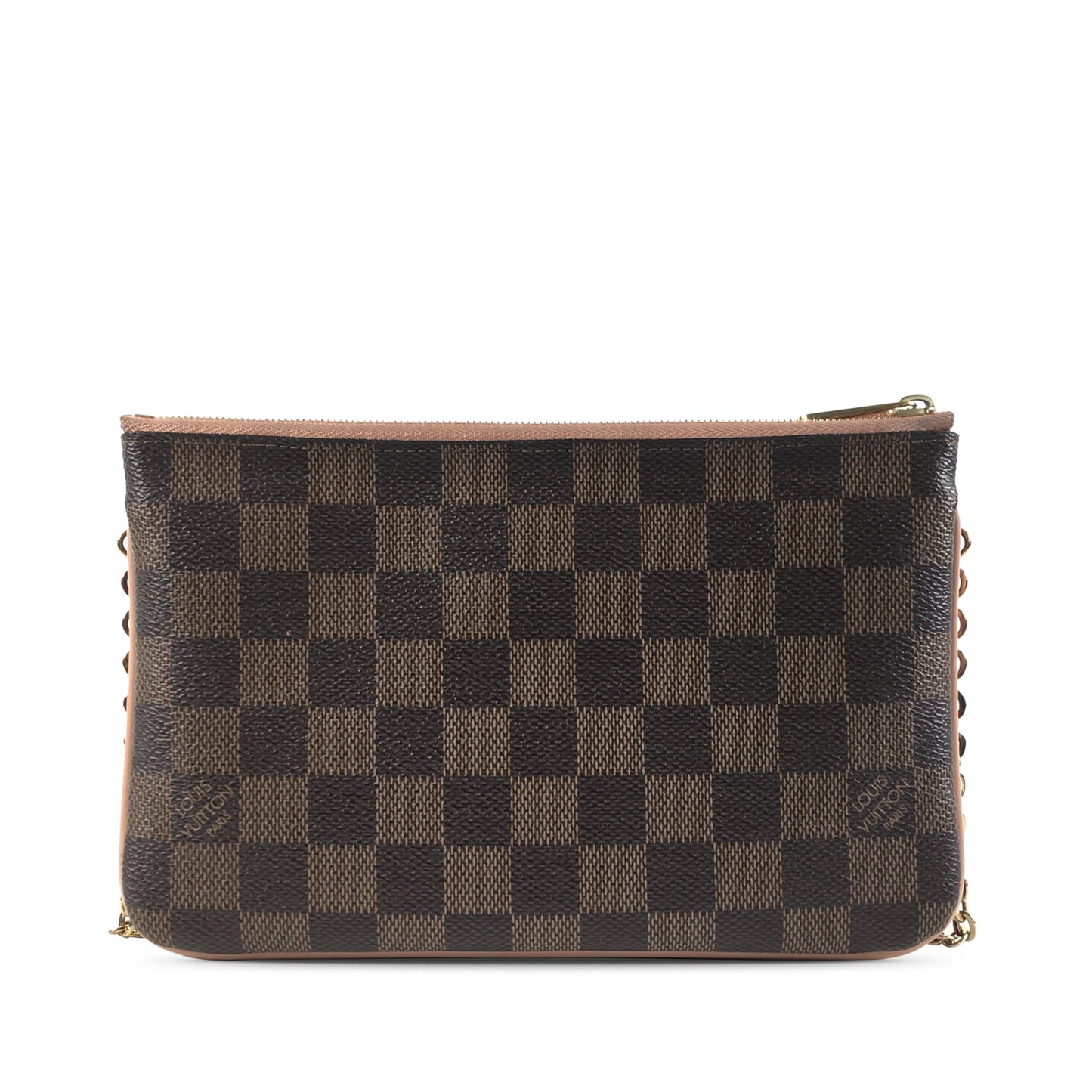 Louis Vuitton Double Zip Pochette Damier Ebene Canvas