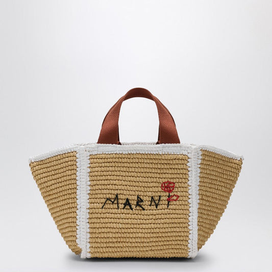 Marni Sillo Small Shopping Bag In Raffia-Effect Macramé Women