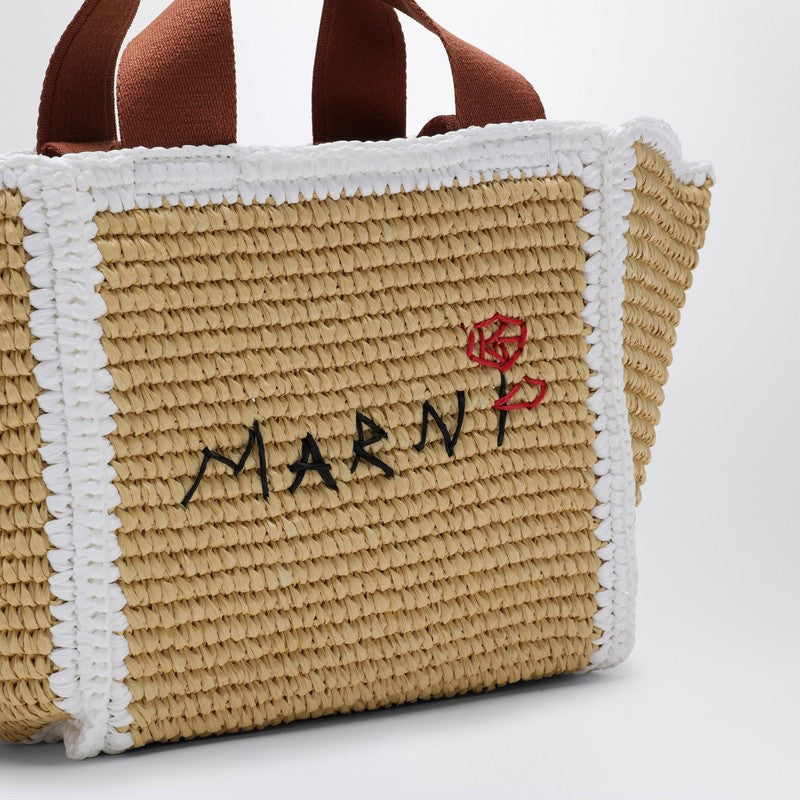 Marni Sillo Small Shopping Bag In Raffia-Effect Macramé Women