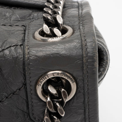 Saint Laurent Crinkled Calfskin Monogram Niki Medium Shoulder Bag (SHF-J4S3bV)