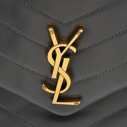 Saint Laurent Matelasse Calfskin Monogram LouLou Chain Medium Shoulder Bag (SHF-W4gfSq)