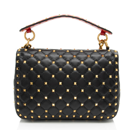 Valentino Calfskin Rockstud Spike Up Shoulder Bag (SHF-2OXYRm)