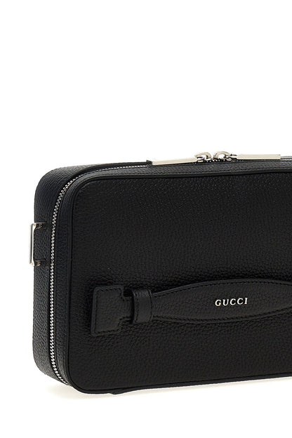 Gucci Men Logo Leather Shoulder Strap