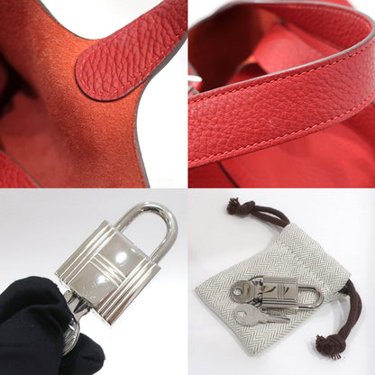 Hermes Handbag Picotin Lock Picotin Lock MM 22 Rouge/SV G   Clemence  O  2011 Manufactured  Women Only Key/Cadena